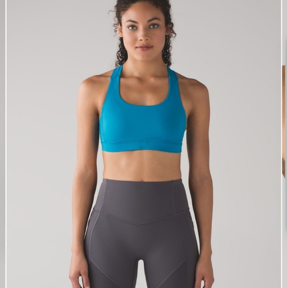 Lululemon Fast Lane Bra Size 8 Indian Ocean - Picture 2 of 10